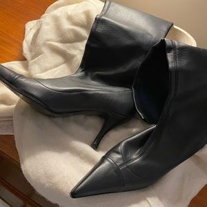 Delman stretch leather knee high boots